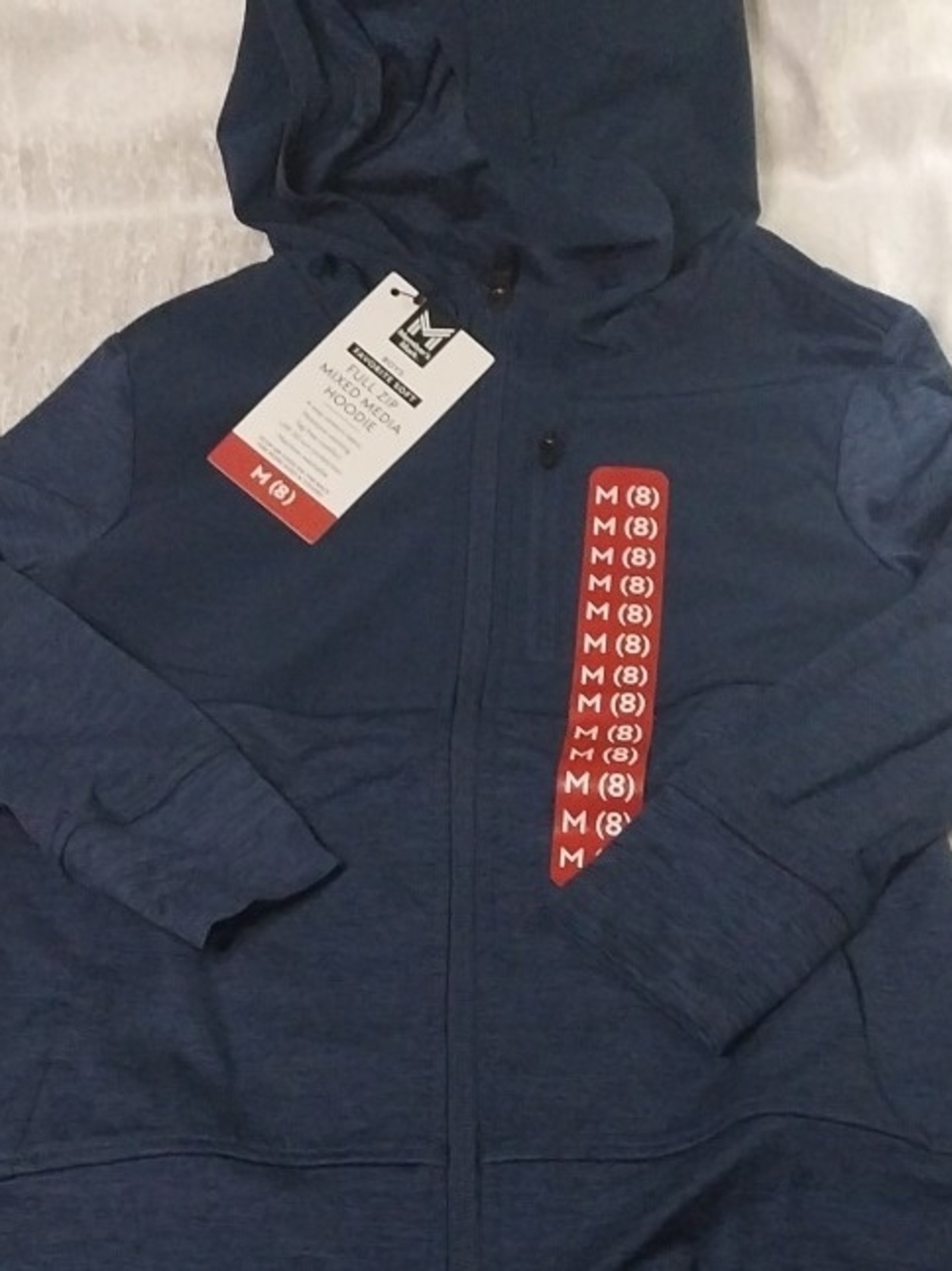 Boys Navy Favorite Soft Zip-Up Hoodie with Pockets - M (8)